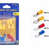 Σετ ακροδέκτες καλωδίων οπής με μόνωση - 24pcs - 105905