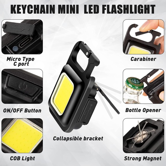 Mini επαναφορτιζόμενος φακός LED μπρελόκ – 1115113 - 110774 - Image 3