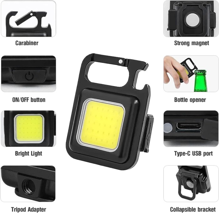Mini επαναφορτιζόμενος φακός LED μπρελόκ – 1115113 - 110774 - Image 2