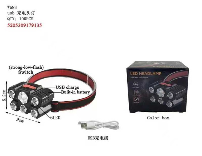 Φακός κεφαλής LED - Headlamp - W683 - 179135 - Image 2