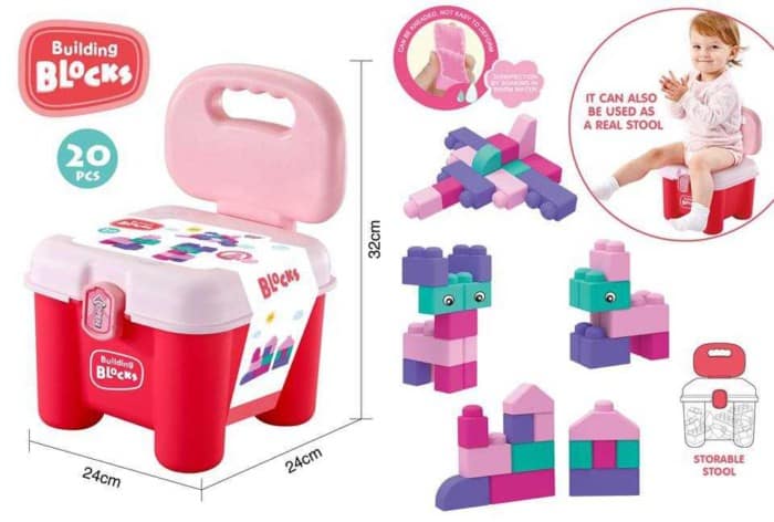 Σετ κατασκευών DIY με τουβλάκια και κάθισμα - 20pcs - 66117-1 - 936741