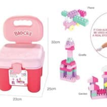 Σετ κατασκευών DIY με τουβλάκια κ κάθισμα - 68pcs - 6689-3 - 493214