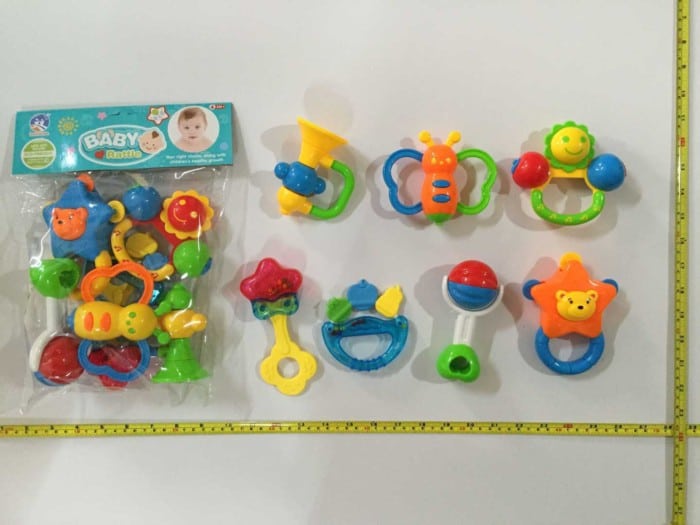 Σετ βρεφικές κουδουνίστρες & μασητικό - 7pcs - 999-15 - 677222