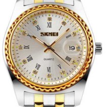 Αναλογικό ρολόι χειρός – Skmei - 9098 - White/Gold