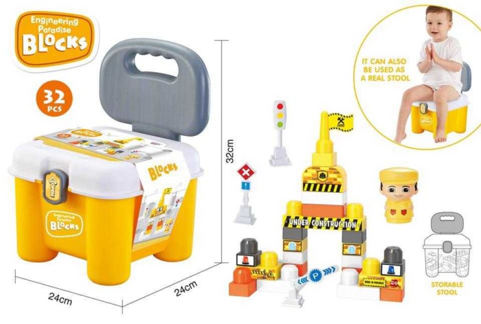 Σετ κατασκευών DIY με τουβλάκια και κάθισμα - 32pcs - 66118-2 - 493696