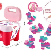 Σετ κατασκευών DIY με τουβλάκια και κάθισμα - 32pcs - 66117-4 - 493672