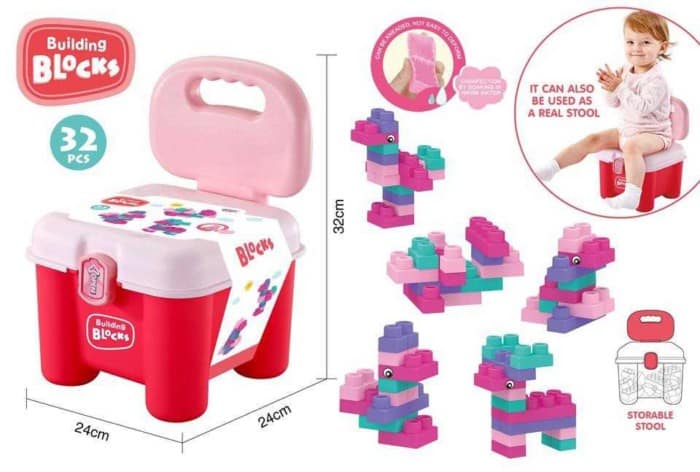 Σετ κατασκευών DIY με τουβλάκια και κάθισμα - 32pcs - 66117-4 - 493672