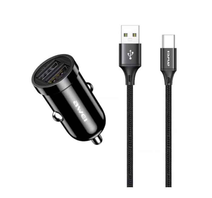Φορτιστής αναπτήρα αυτοκινήτου με 2 θύρες USB - Quick Charger - C826 - AWEI - 888445 - Image 2