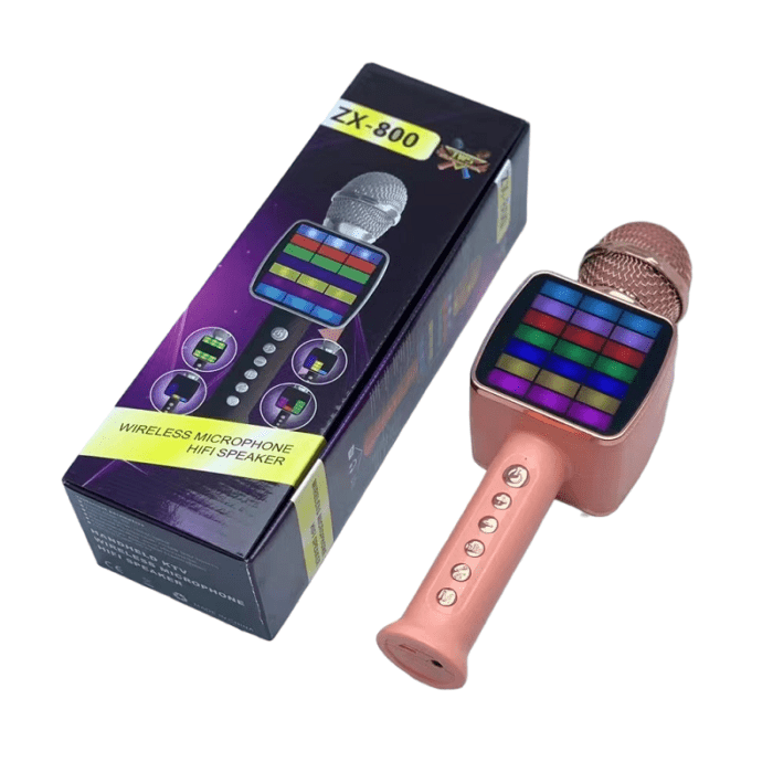 Ασύρματο μικρόφωνο Karaoke με ηχείο - ZX800 - 889442 - Pink