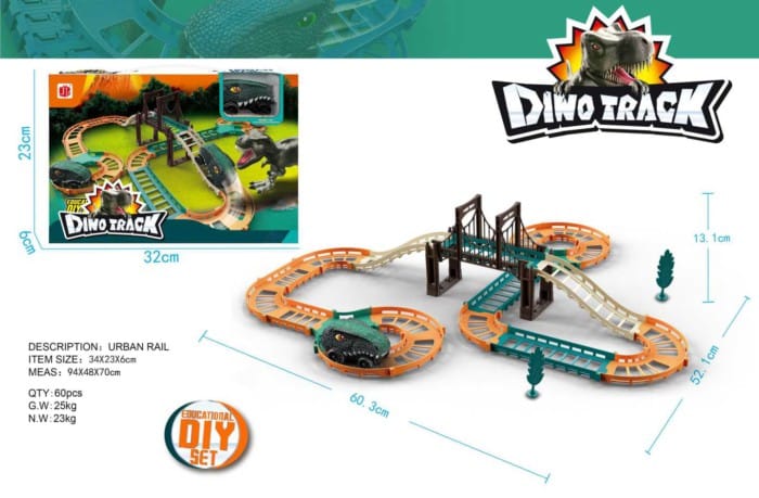 Σετ αυτοκινητόδρομος DIY δεινοσαύρων - Dino Track - 888-70 - 900352