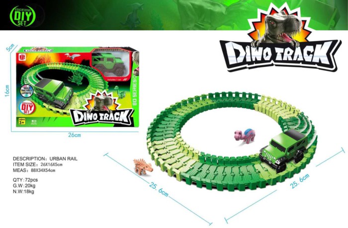 Σετ αυτοκινητόδρομος DIY δεινοσαύρων - Dino Track - 888-47 - 937668