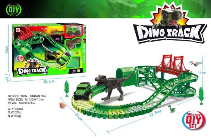 Σετ αυτοκινητόδρομος DIY δεινοσαύρων - Dino Track - 888-48 - 900116