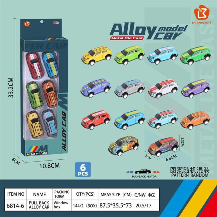 Σετ αυτοκινητάκια - Pull Back - 12pcs - 6814-6 - 677232