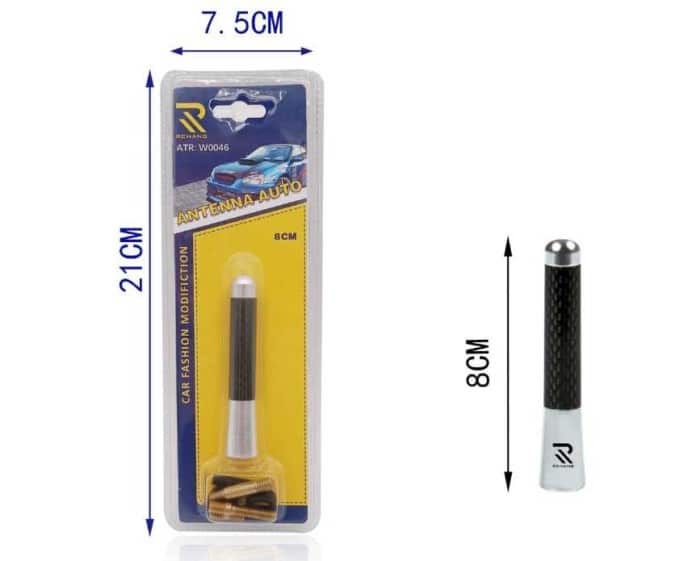 Κεραία οροφής αυτοκινήτου - Βιδωτή - Universal - 8cm - 004635 - Black