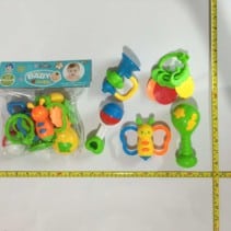 Σετ βρεφικές κουδουνίστρες & μασητικό - 5pcs - 999-34 - 677225