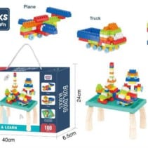 Πάγκος κατασκευών DIY με τουβλάκια - 100pcs - 6688 - 493719